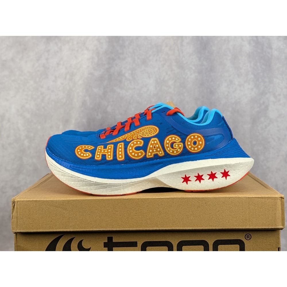 Topo Athletic Chicago Specter 2 Navy Orange Running Shoes Womens 8 W100